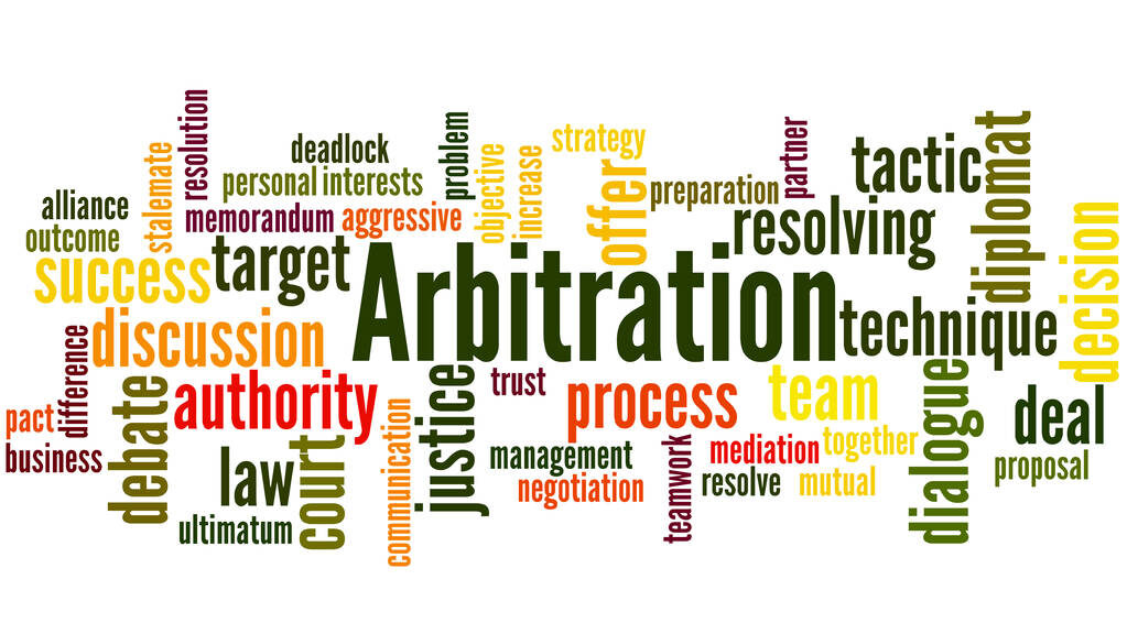 Tahkim ine çıkmakla birlikte tahkim ile ilgili hukuki kavramları belirten görsel