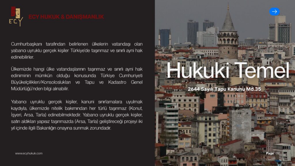 tapu kanunu madde 35 yabancıların türkiyede tasınmaz satın alması