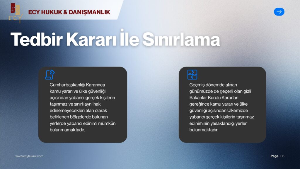 cumhurbaşkanı kararı ile türkiyede yabancıların taşınmaz satın alması sınırlandırılabilir mi